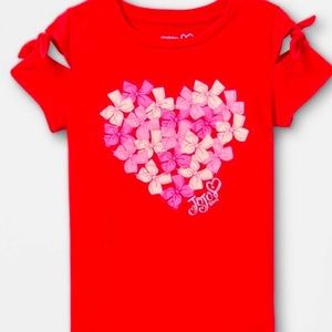 Jojo Siwa heart bow tie sleeve tee shirt
